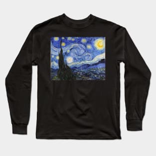 Starry Night - Vincent Van Gogh Classic Masterpiece Painting Long Sleeve T-Shirt